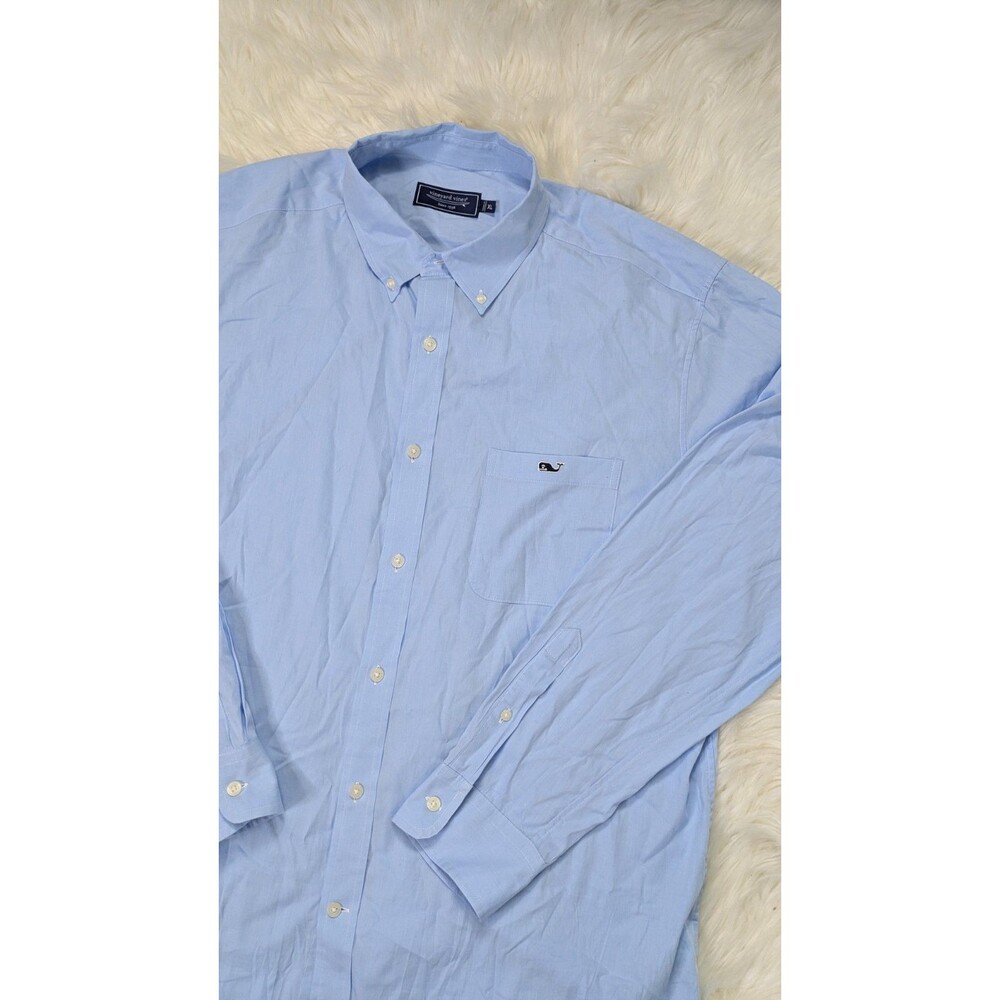 Vineyard Vines Mens XL Blue Long Sleeve Button Down Shirt Pocket Cotton Preppy - Picture 7 of 14